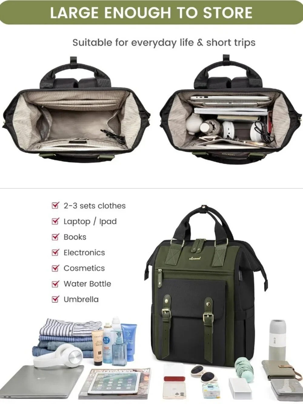 Stylish Laptop Backpack for Women - Work, Travel, Nurse, Teacher, Commuter Bag